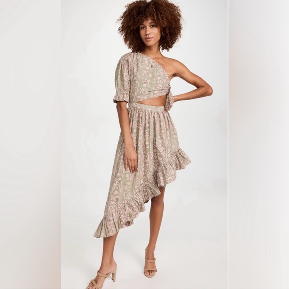 REVOLVE | Cleobella Asymmetrical One Shoulder Cut
Out Paola midi Dress - Picture 7 of 7